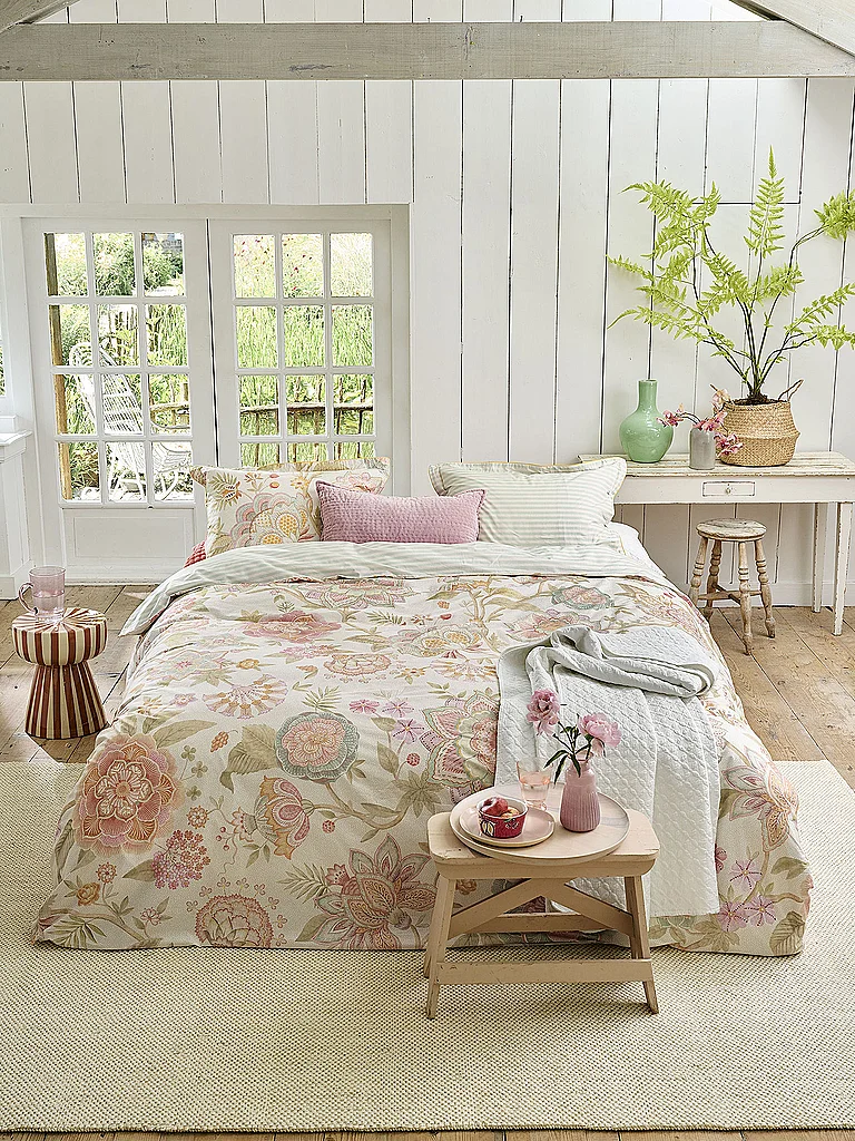 PIP STUDIO Perkal Bettwäsche BOMBAY BOLD 70x90cm/140x200cm Off-White beige